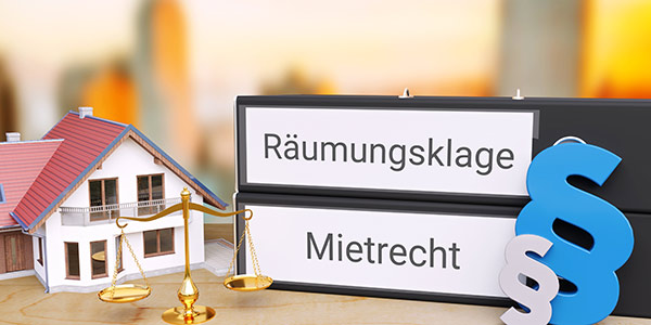 Ordner mit Aufschrift Räumungsklage Mietrecht